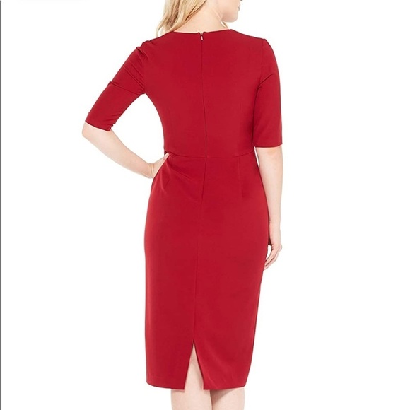 Maggy London Woman’s Carolyn Midi Red Dress / Size-Medium - Picture 15 of 16